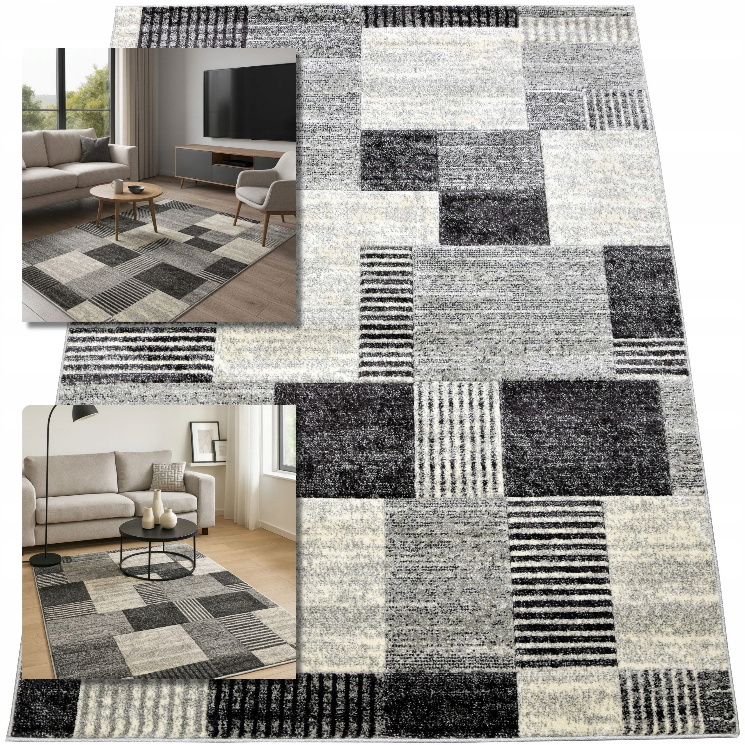 Koberec 160x230 Romantický Šedý Koberec Do Obývacího Pokoje Loft Moderní Koberec