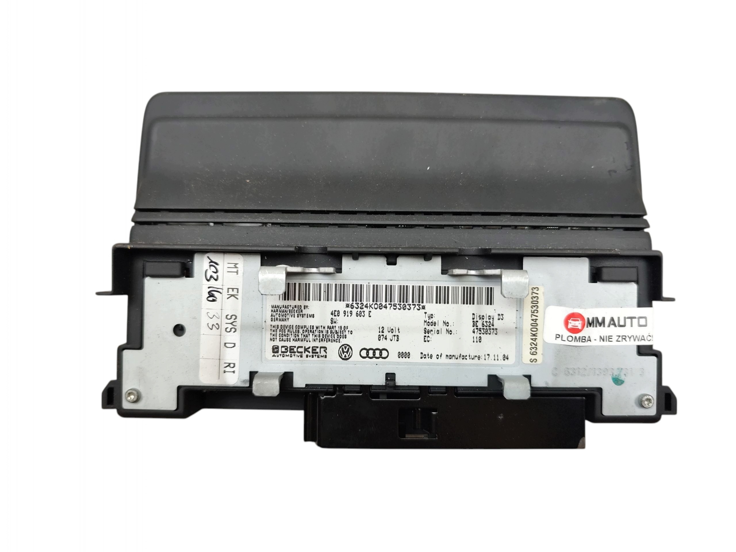 Display RADIA NAWIAGACJI AUDI A8 D3 4E0919603E