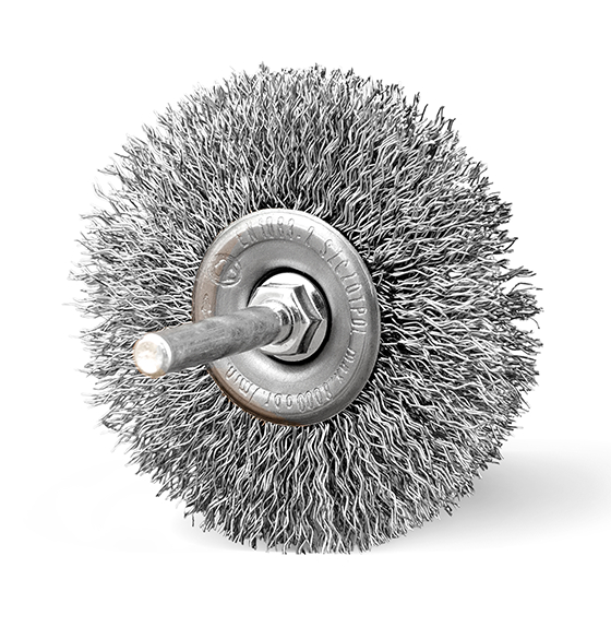 SZCZOTKA DRUCIANA Z TRZPIENIEM DO WIERTARKI TARCZOWA 80mm PL