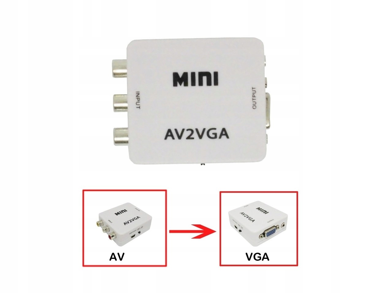 Konwerter video CVBS composite AV do VGA D-SUB Model D105