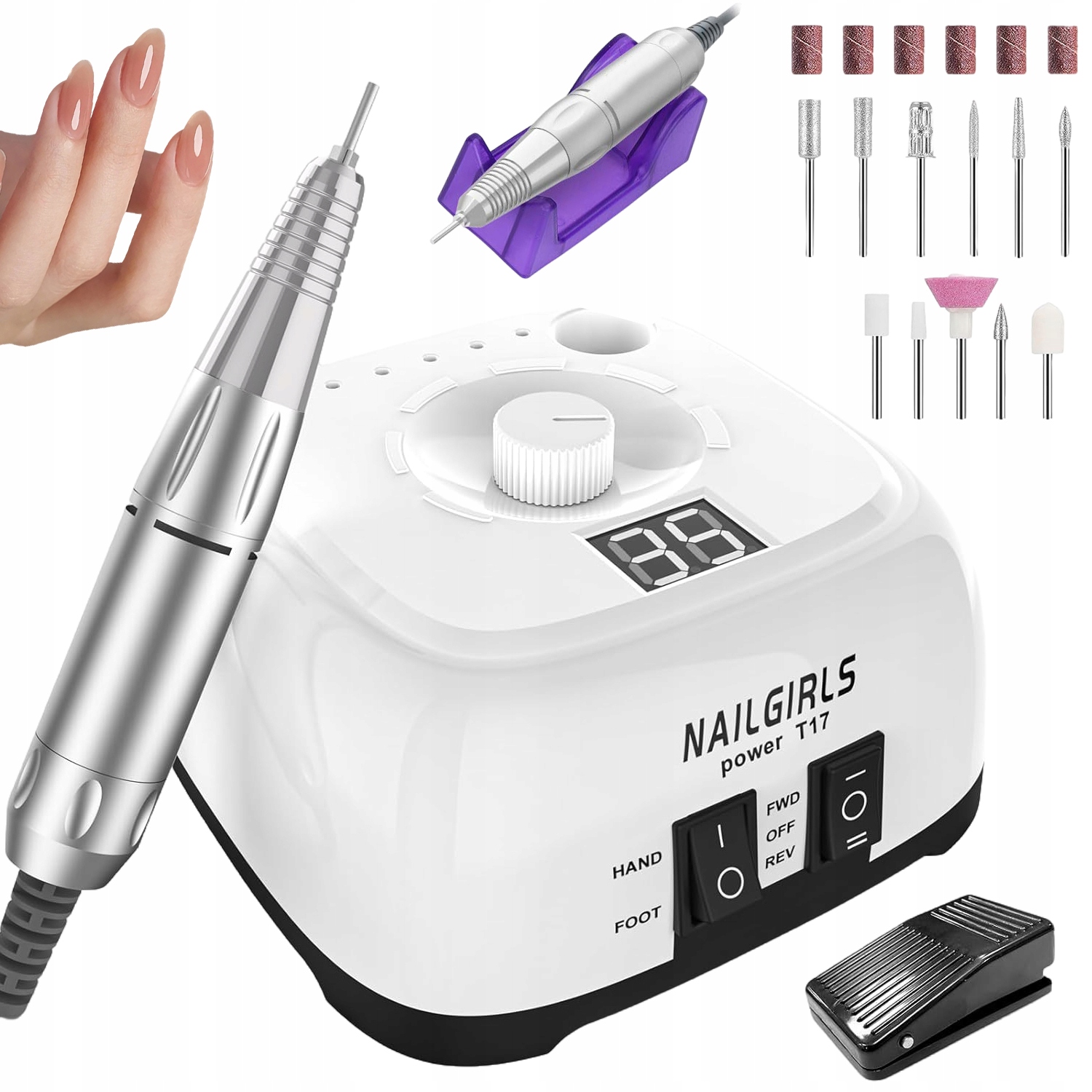 Bruska Na Nehty Manikúra Pedikúra Profesionální Výkonná 220 V Pedál