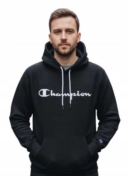 mikina Champion klokanka L černá s kapucí