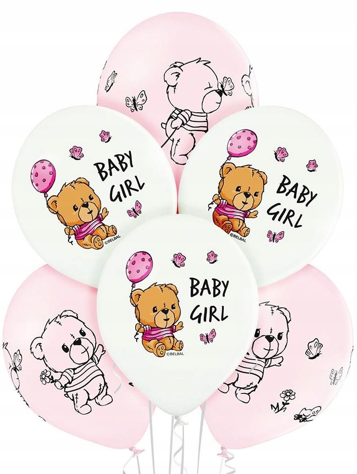 

Balony 6szt Baby Girl! miś witaj kochanie