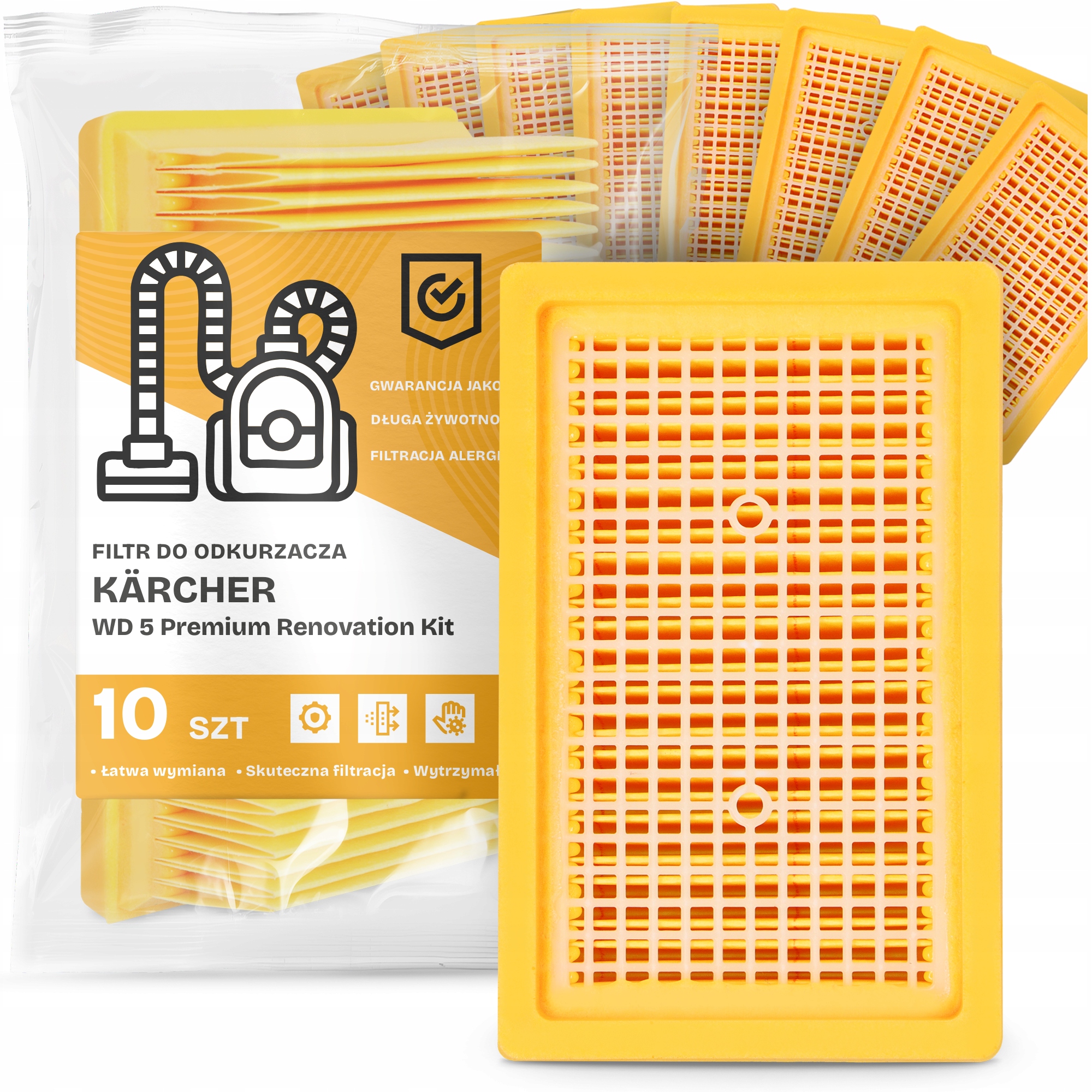 10 x Filtr Pro Vysavač Kärcher Wd 5 Premium Renovation Kit Em-w
