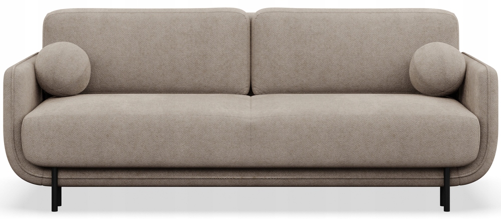 Rozkládací třímístná pohovka Ovals béžová s výpletem