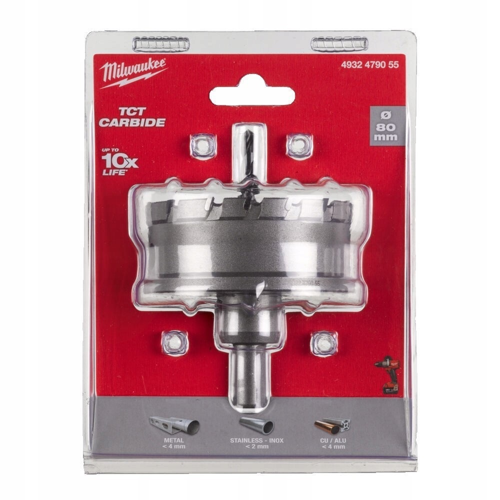 Otwornica Z Zębami Z Węglika Spiekanego Tct Milwaukee 80 mm