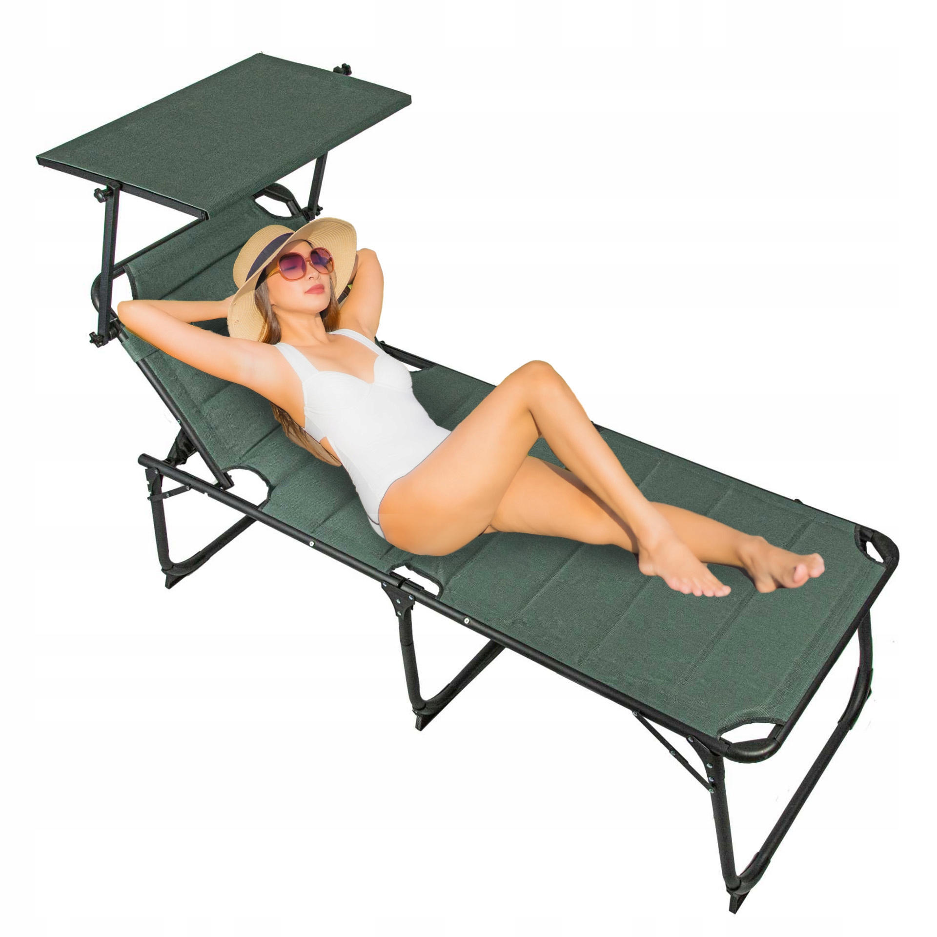 Plážové záhradné ležadlo s nastaviteľným prístreškom Captain Mike