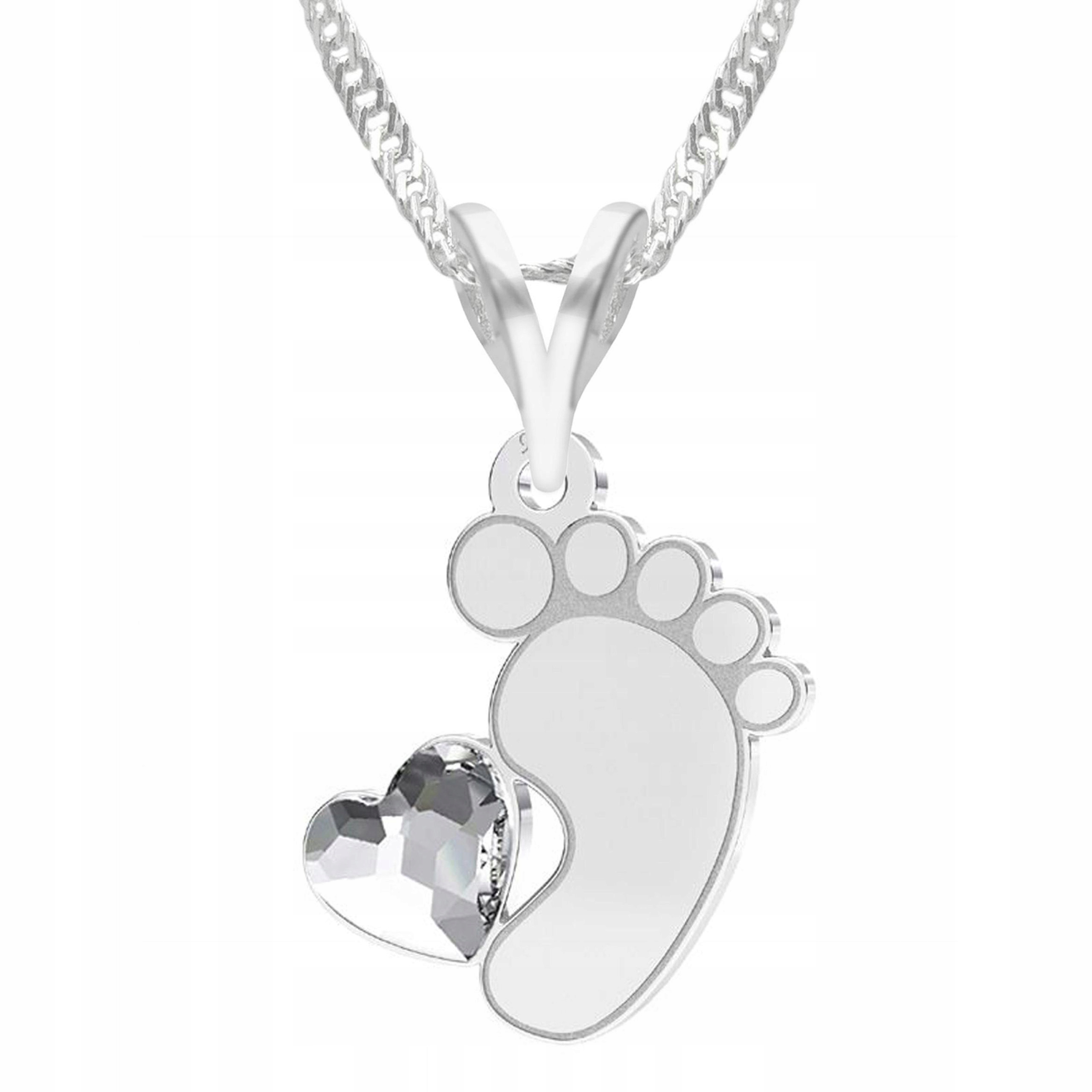 Stříbrný náhrdelník Plech s nožičkou Rodina Dětská noha Stříbro 925