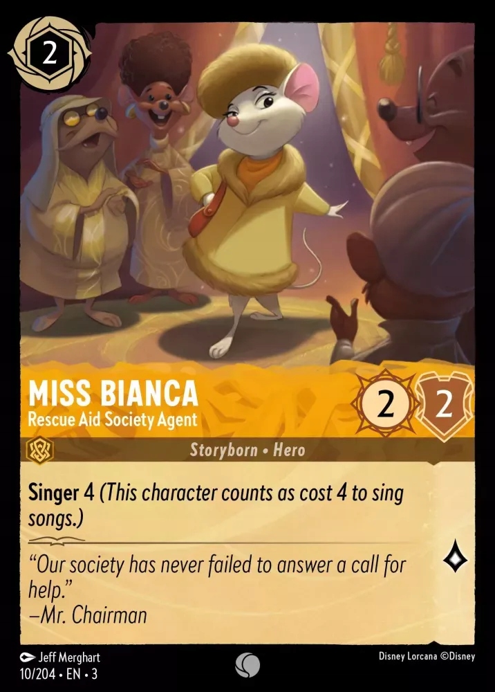 Miss Bianca Rescue Aid Society Agent 3INK #010
