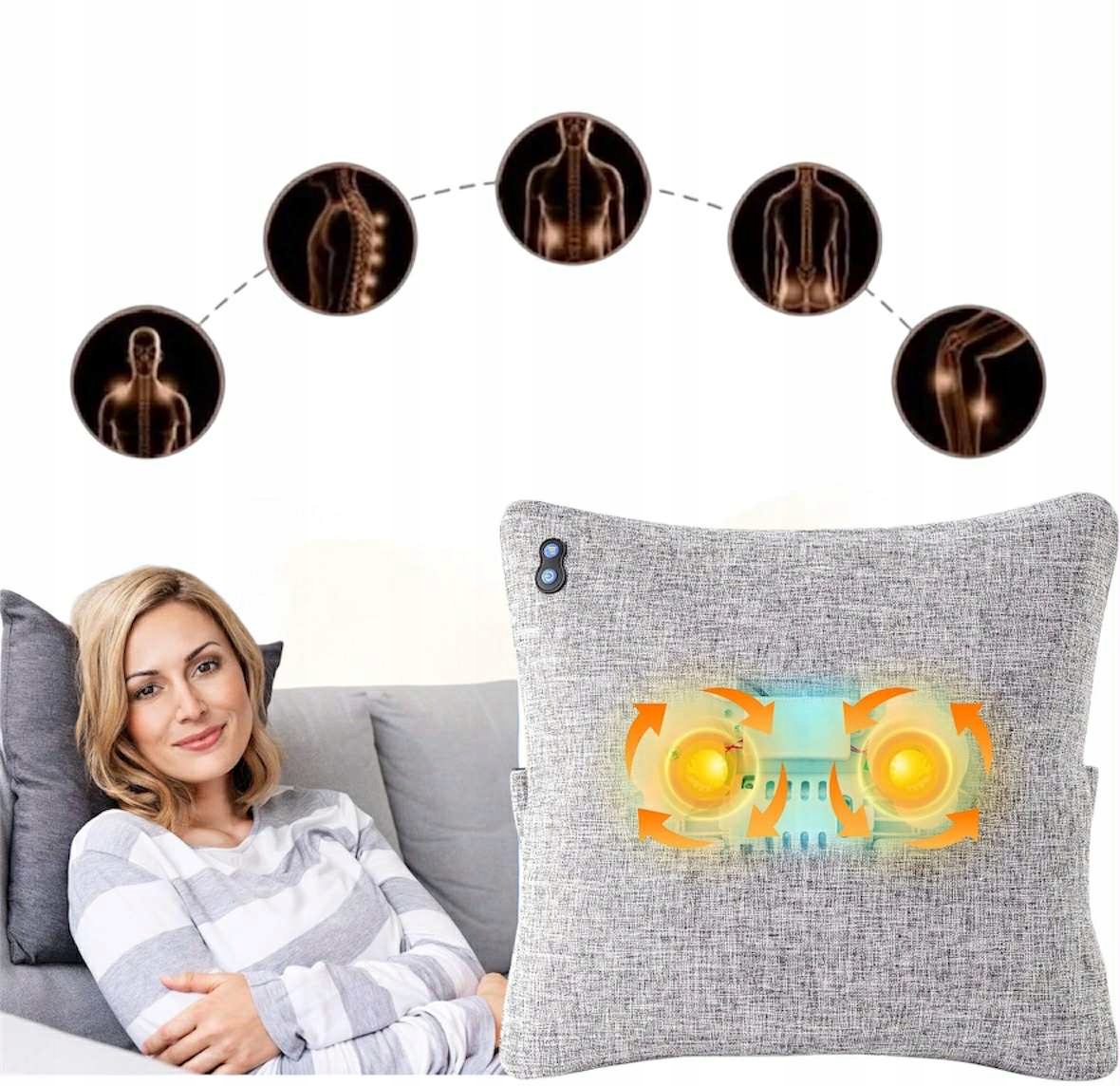 Poduszka masująca bezprzewodowa plecy/nogi Shiatsu grzanie/Domowy masażysta