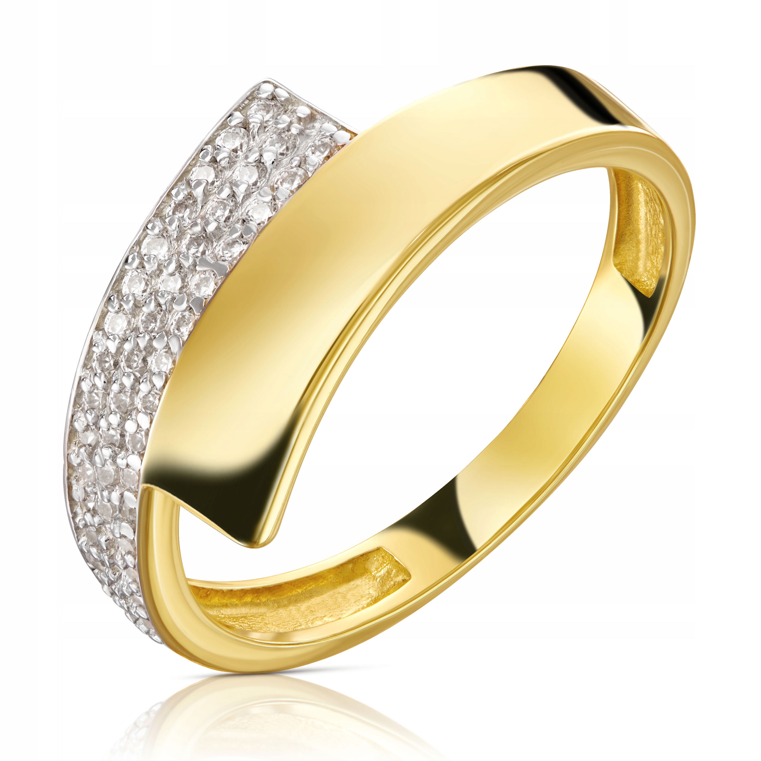 

Złoty Pierścionek Zaręczynowy 333 8K Cyrkonia r17