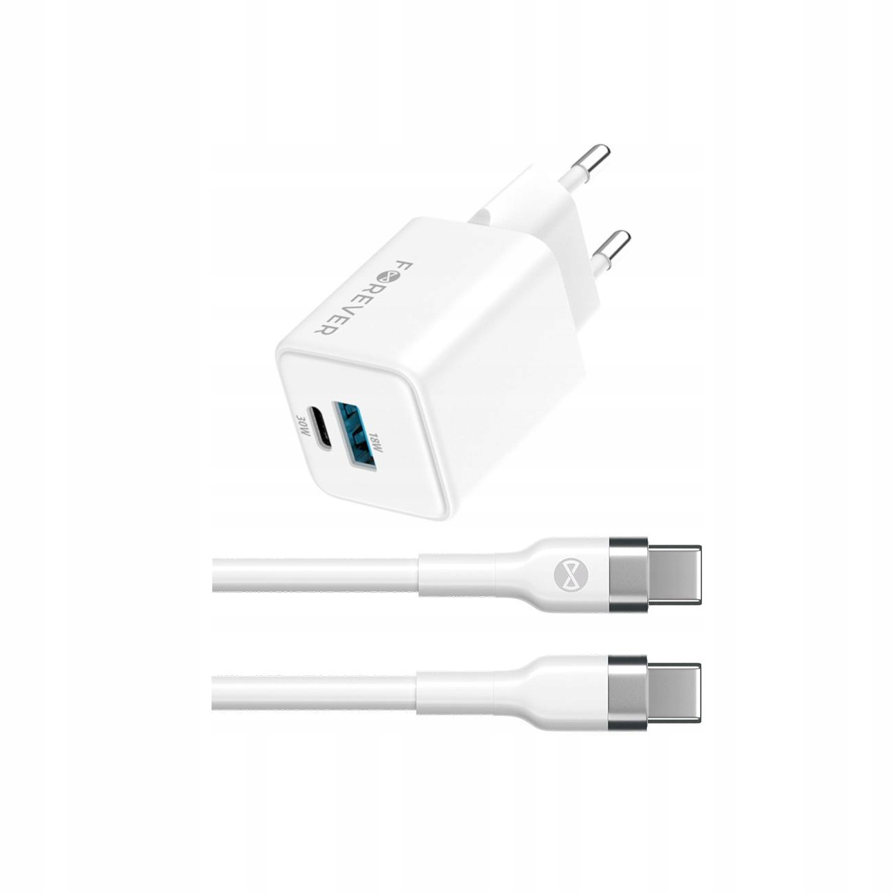 Szybka ładowarka GaN 30W Usb i Usb-c z kablem do Samsung Galaxy S21+ 5G