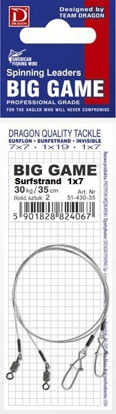Przypon Surfstrand Big Game 1x7 27kg Dragon 40 cm