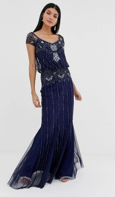 Zdobená Krásná Koktejlová Šaty Amelia Rose 38 M