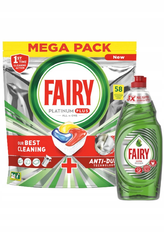 

Fairy Platinum Plus Tabletki 58 szt Lemon + Płyn