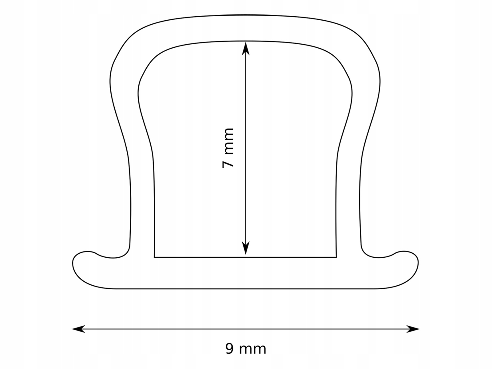 Uszczelka do Drzwi Okien PRZEZROCZYSTA Omega 50m Długość 5000 cm