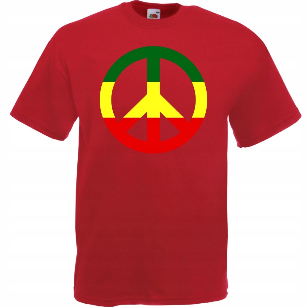 

Koszulka reggae pacyfka rasta XL ceglana czerwona