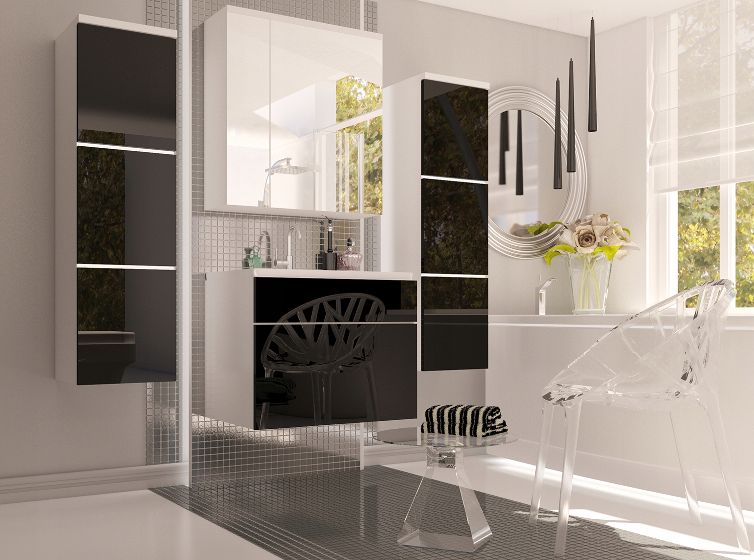 Meble łazienkowe Porto Wenge mat Liczba elementów w zestawie 4