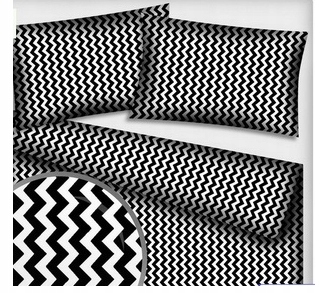 Povlečení 90 x 200 Bavlna 100% Zigzag Černá