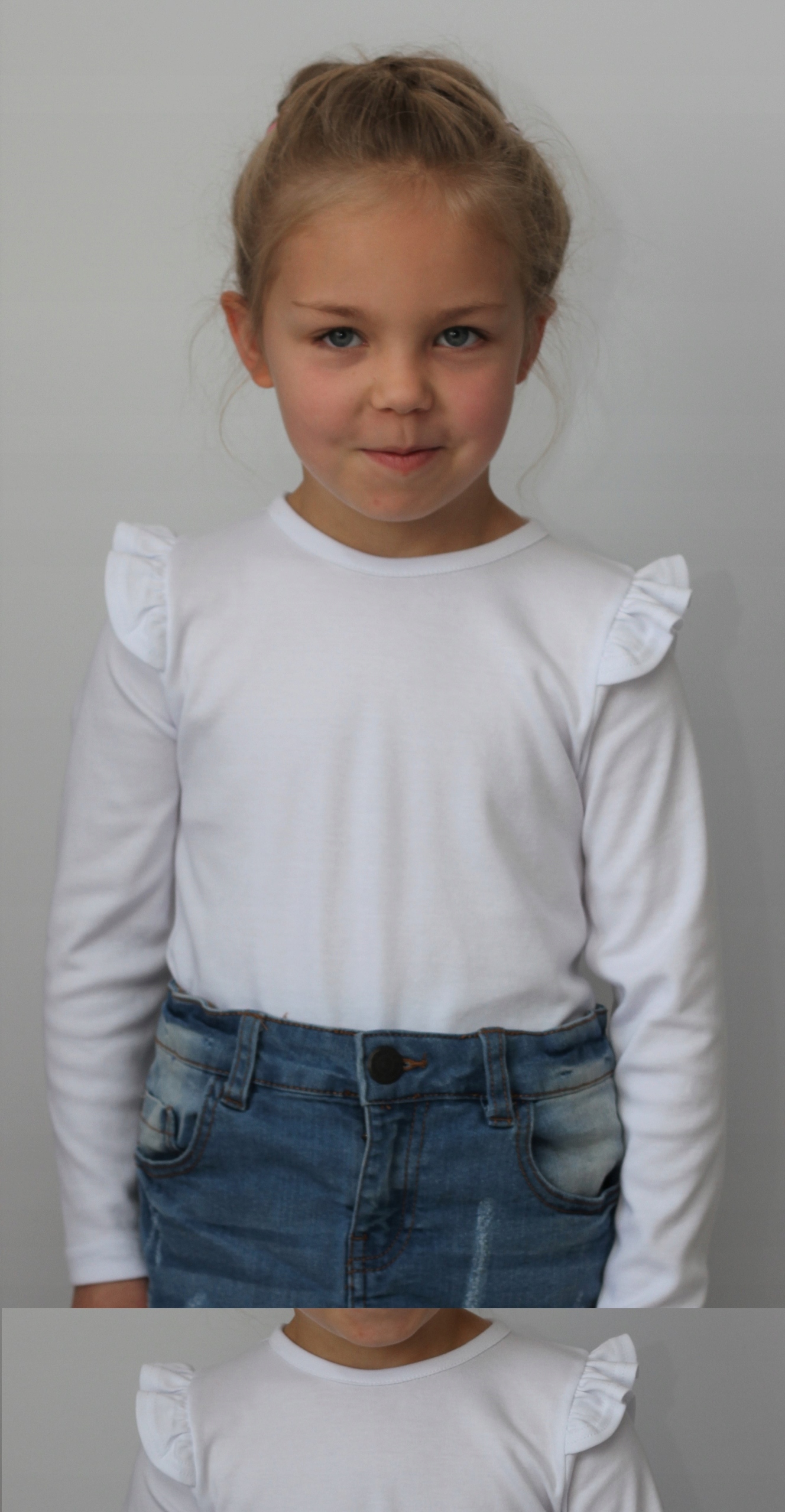 BLUZKA BIAŁA Z FALBANKĄ ROZ. 92 - KLAUDYNKA Wiek dziecka 18 m +