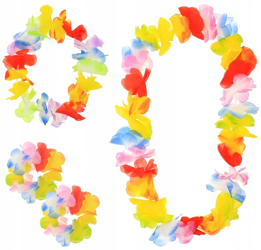 ZESTAW HAWAJSKI NASZYJNIK WIANEK BRANSOLETKI KOLOR