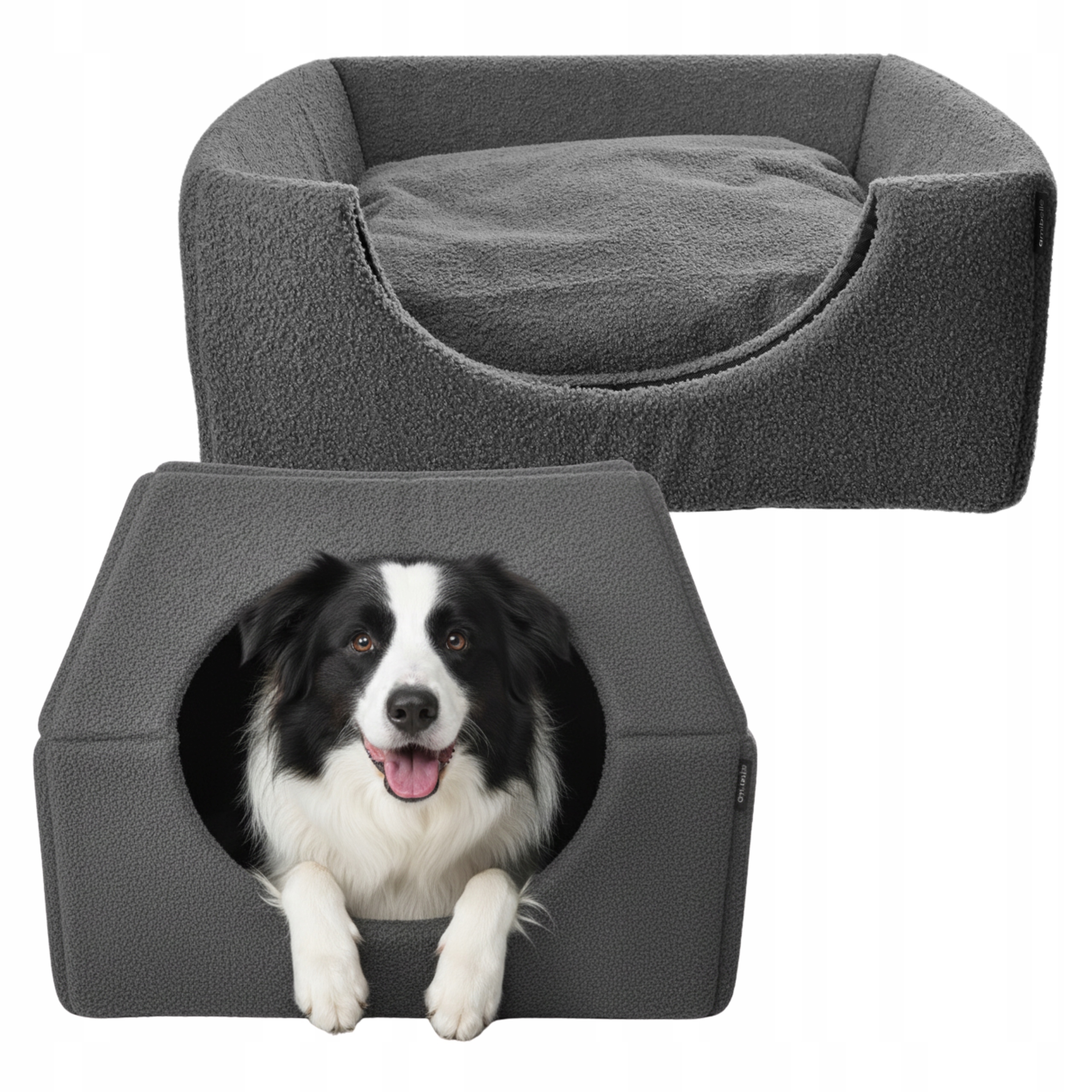 Levně Pelíšek Pro Psa Kočku Budka 2v1 Domeček 70x70 Potah Protiskluzové XL