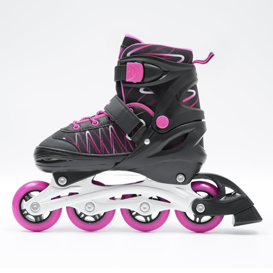 Kolečkové brusle a brusle 2v1 nastavitelné růžové pro děti 4 kolečka 34-37 Smj sport