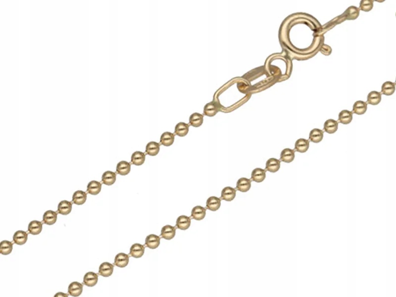 Zlatý řetízek 585 kuličky 38 Cm křest svaté přijímání klasická kulička
