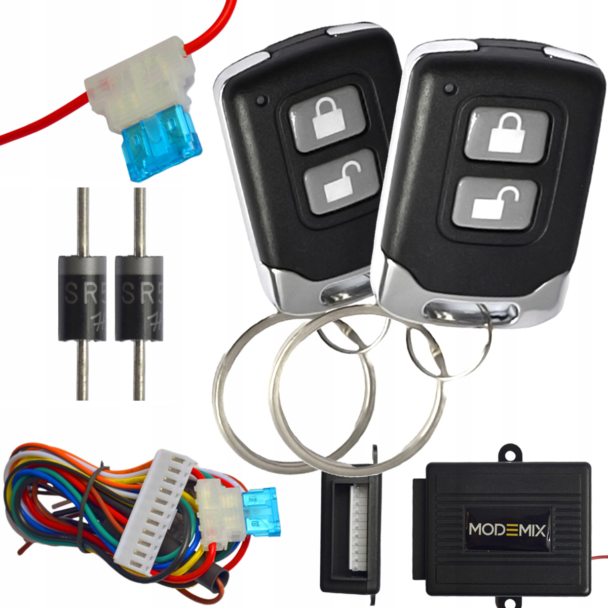 STEROWNIK DO CENTRALNEGO ZAMKA UNIWERSALNY ZESTAW DWA PILOTY DALEKI ZASIĘG