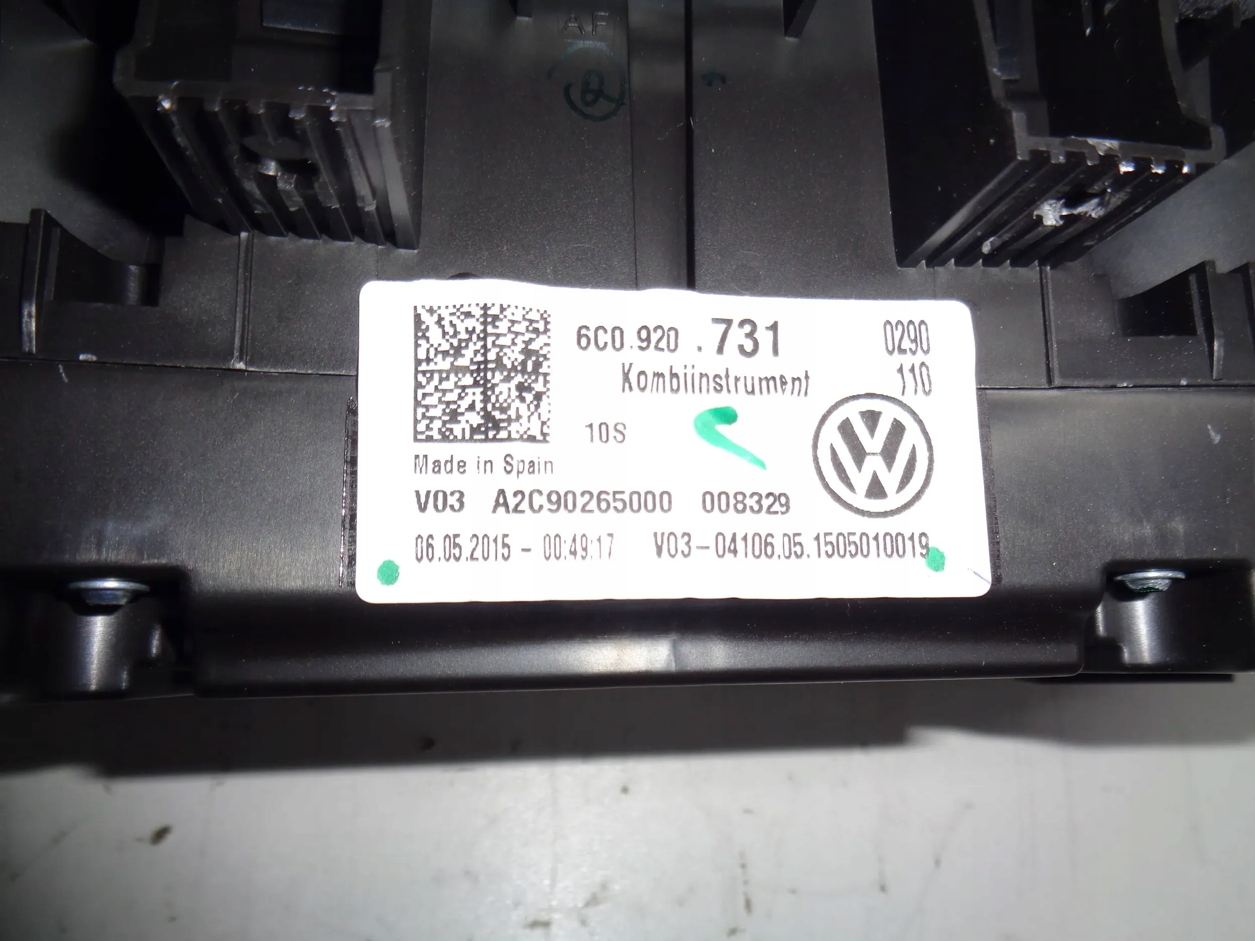 VW POLO V 6C TDI dials dials EUROPA 6C0920731