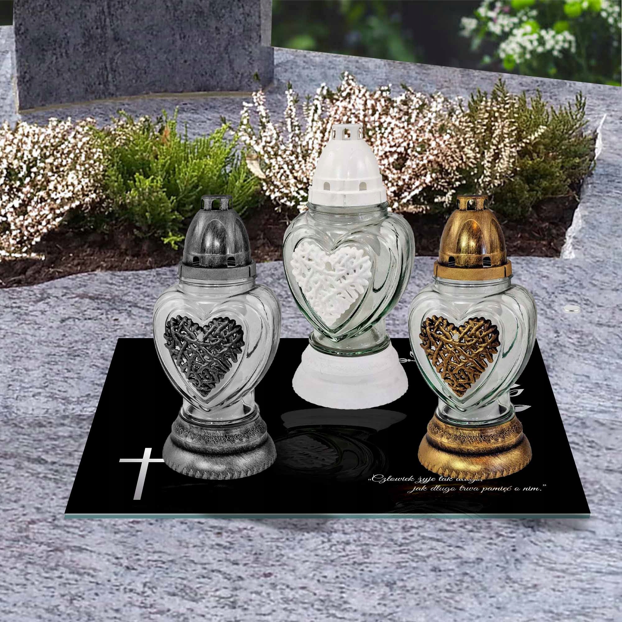 SZKLANA PODSTAWKA POD ZNICZE 30x20cm 511a + napis Kod producenta deska-szklana-486a