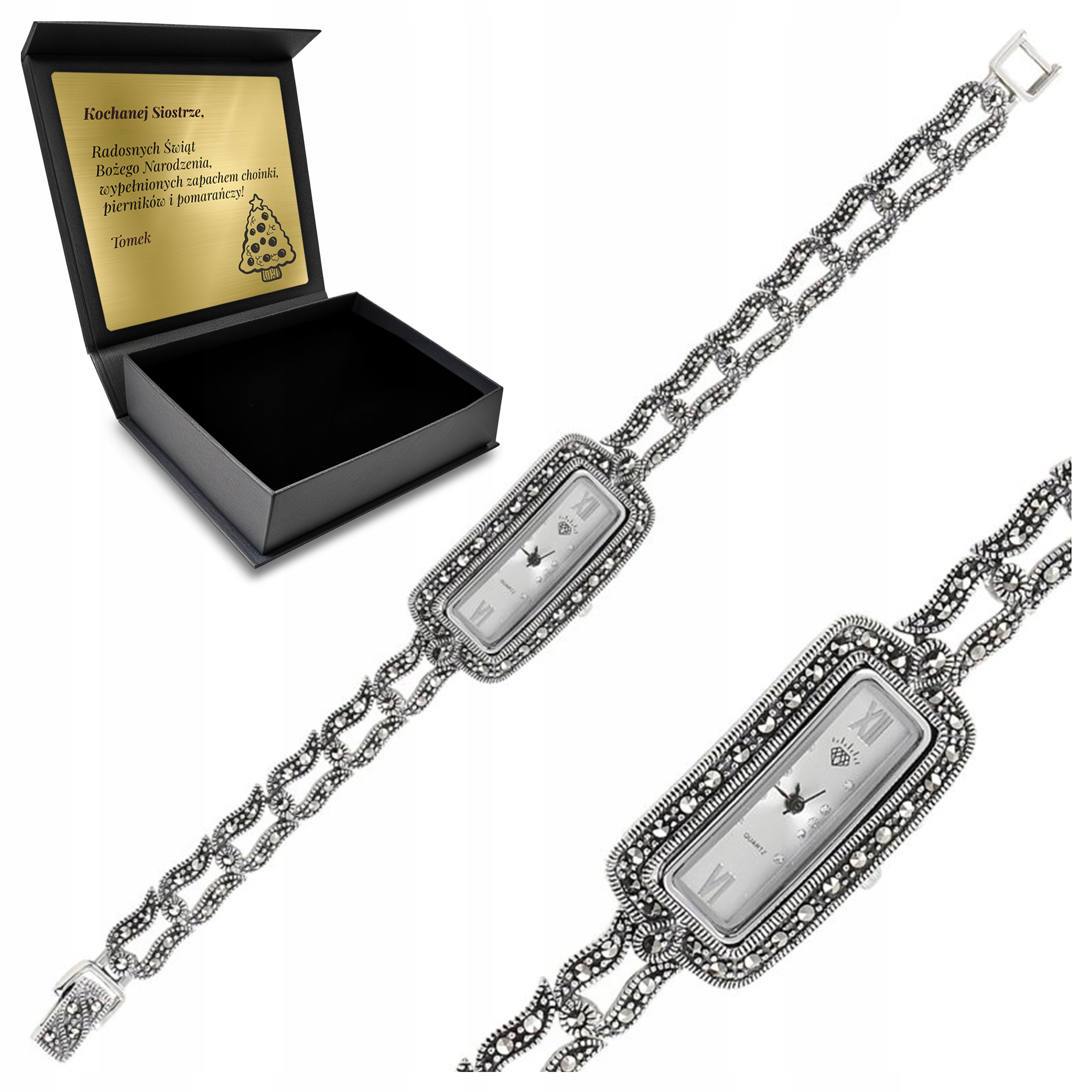 Turecký Tulipán orientální s markýzami stříbrný v Krabičce Gravírování