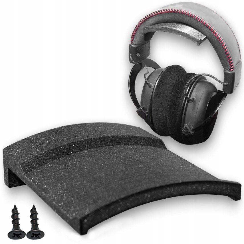 WIESZAK UCHWYT STOJAK NA SŁUCHAWKI CZARNY BROKAT