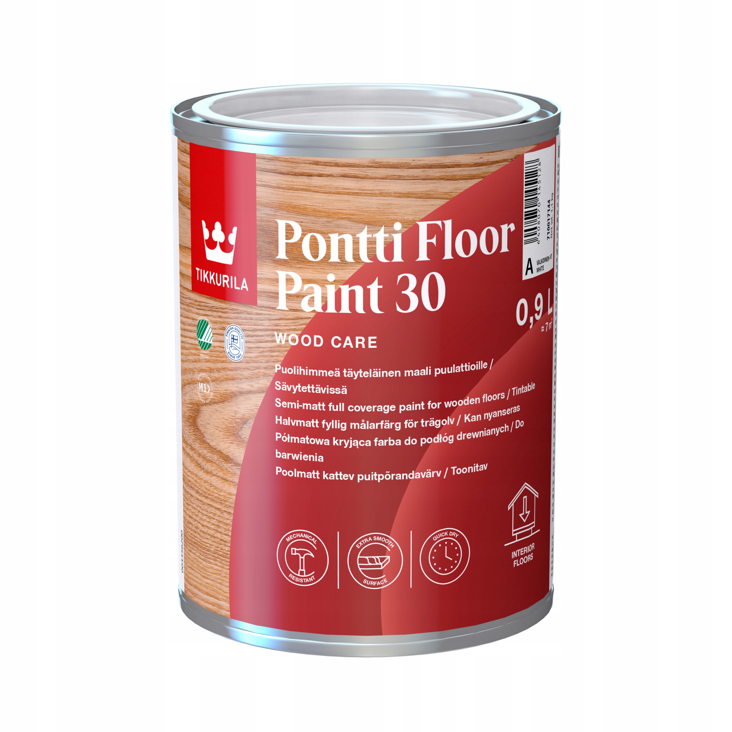 Barva na dřevěné podlahy Tikkurila Pontti Floor 30 0,9L Polomat Barvy