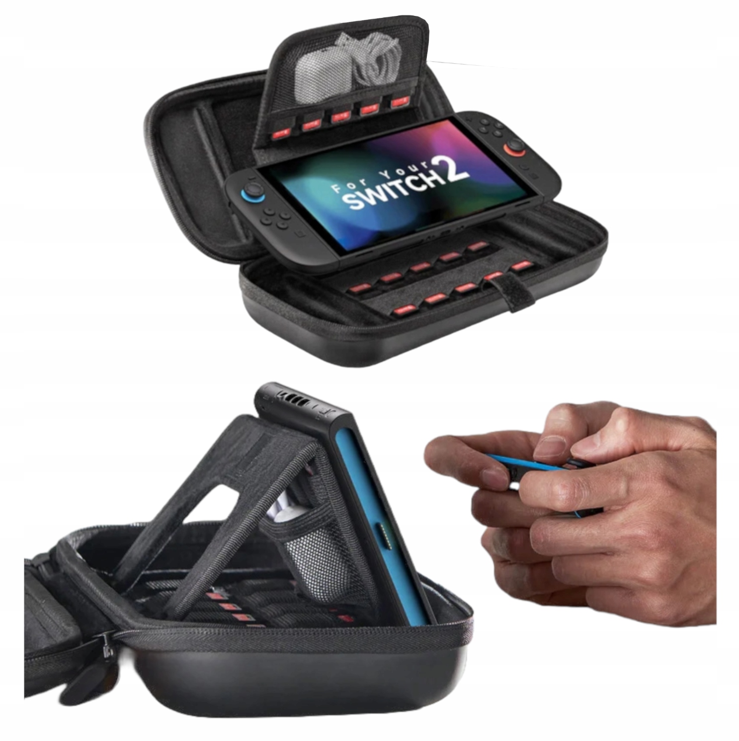 Przenośne Etui Futerał Obudowa JSAUX do NINTENDO SWITCH 2 - Kieszeń na gry