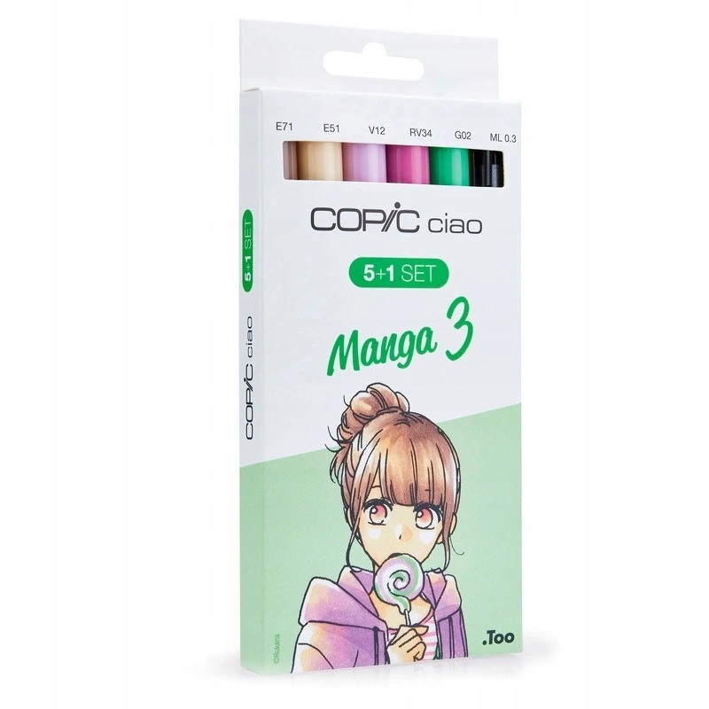Lihové fixy Copic Ciao oboustranné Brush & Chisel 5+1 ks, Manga 3