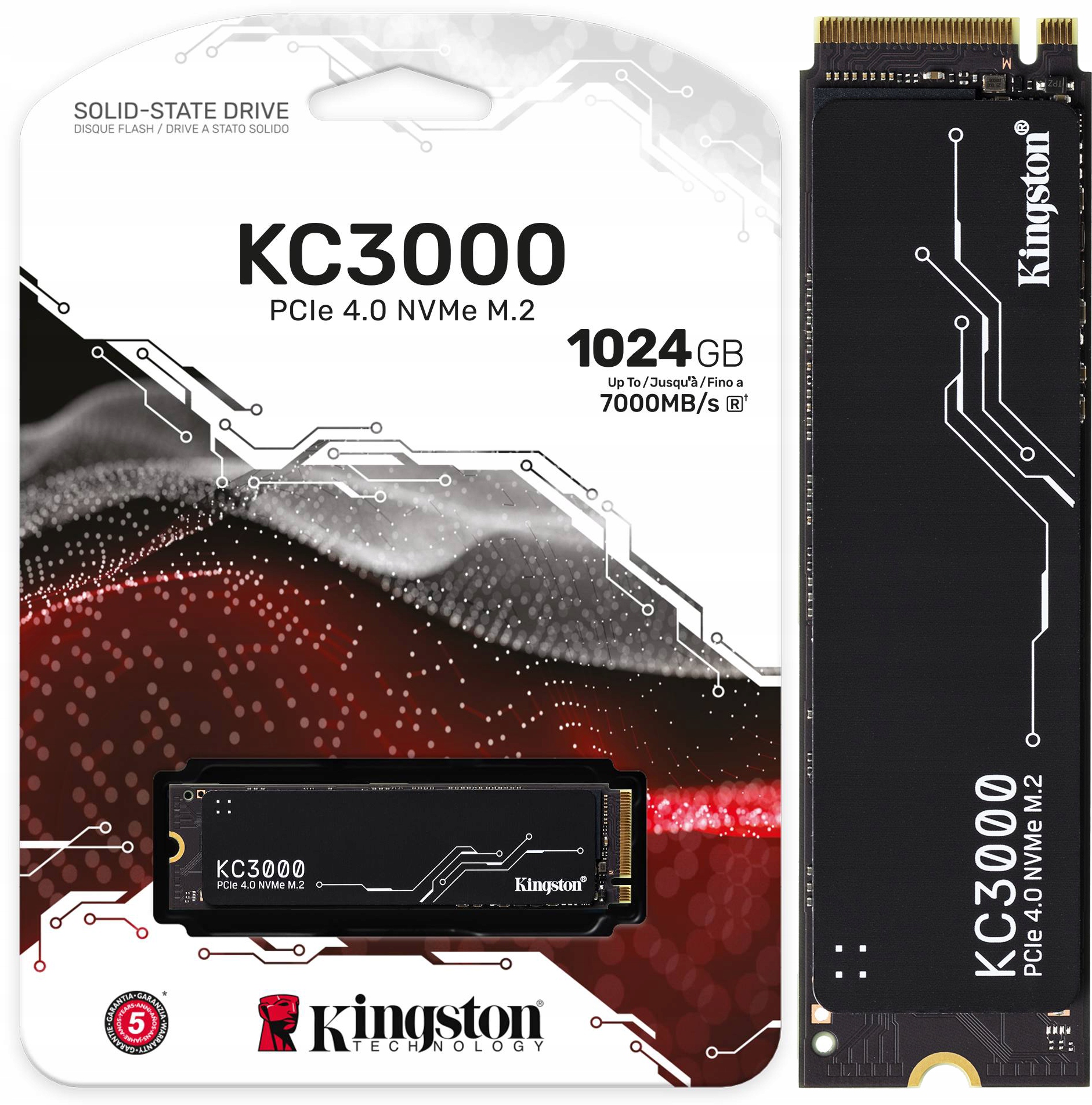 Ssd disk Kingston KC3000 1TB M.2 NVMe PCIe 4.0 Tlc pre notebook počítača PS5