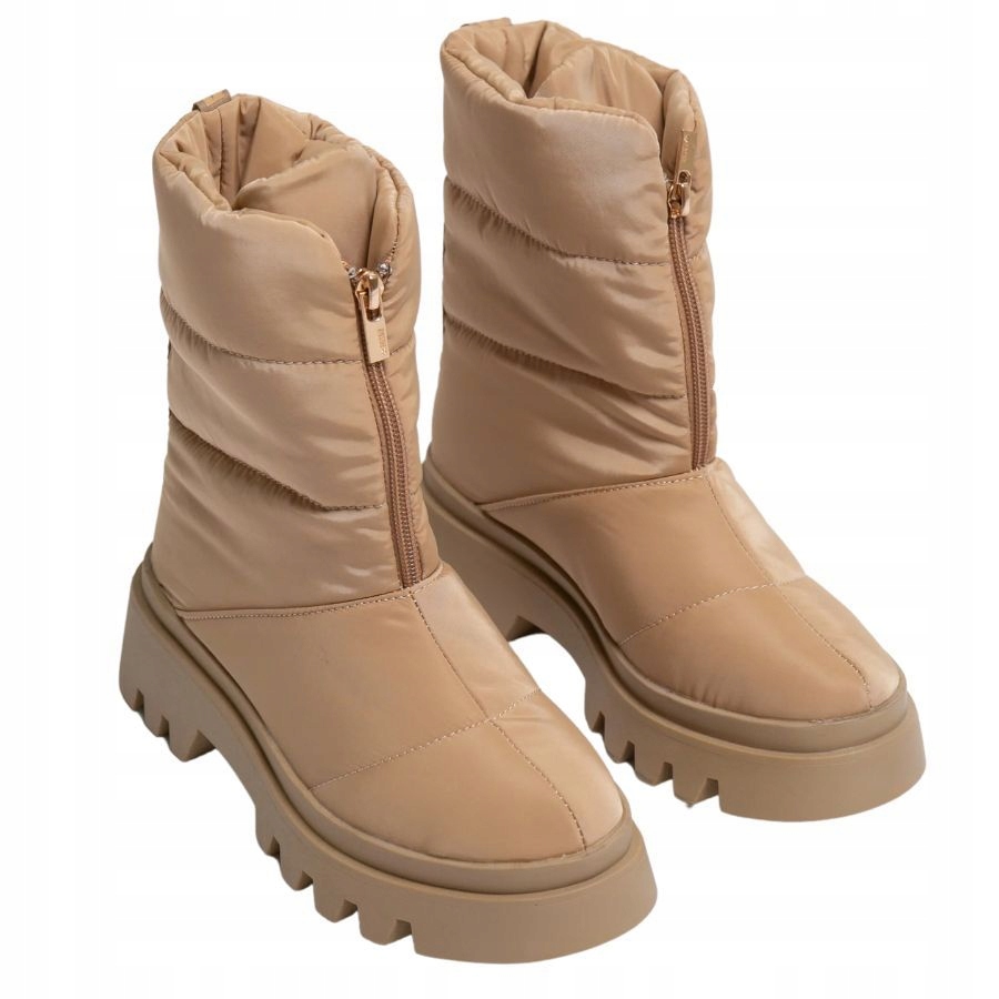 BUTY DAMSKIE ZIMOWE BIG STAR ŚNIEGOWCE OCIEPLANE BOTKI Kolor beżowy