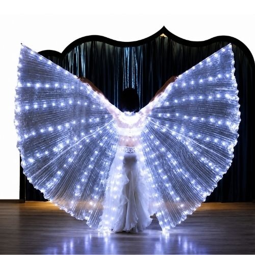 Led křídla anděla svítící bílé velké podsvícené kostým dekorace H24B