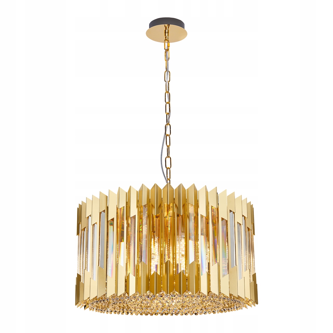 Luster Ritz Zlaté sklenené kryštály 12xE14 54x120 cm Závesná lampa Pokoj