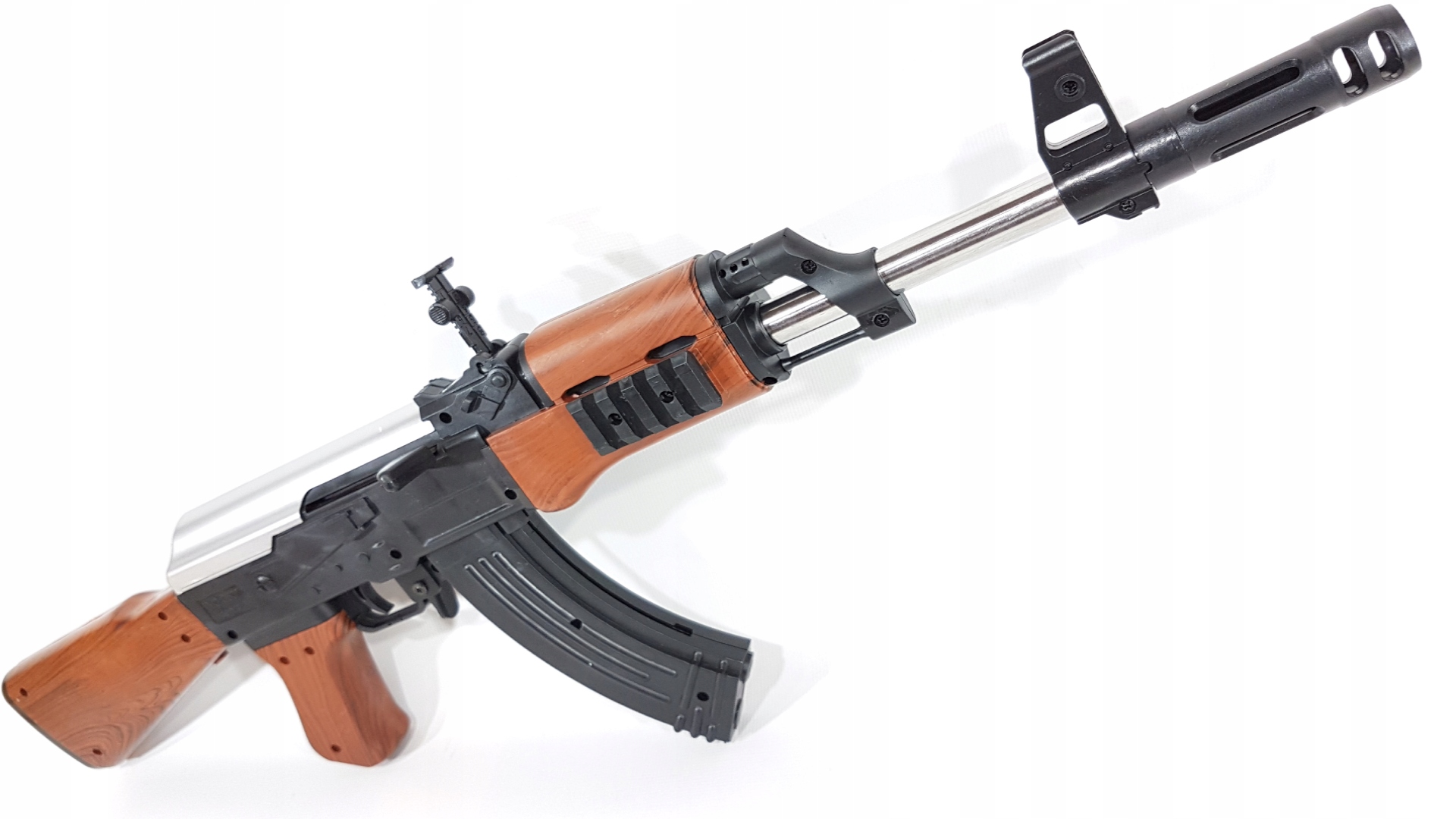 PUŠKA AK-47 KALASZNIKOW ASG BALLS + 2 štíty Šírka produktu 58 cm