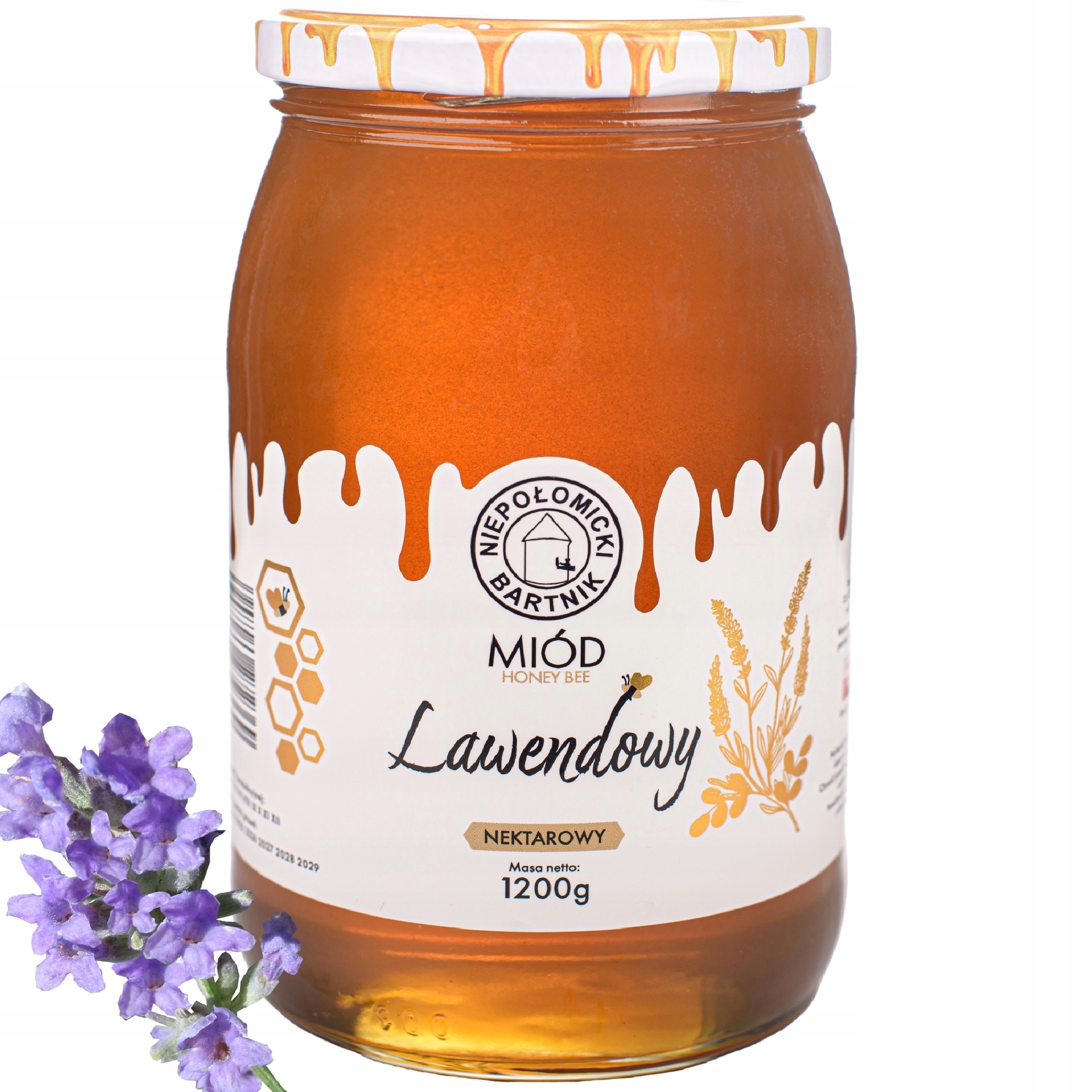 Levně Levandulový Med 1.2 Kg Lahodný Polský Čerstvý Nektarový Včelín S Levandulí
