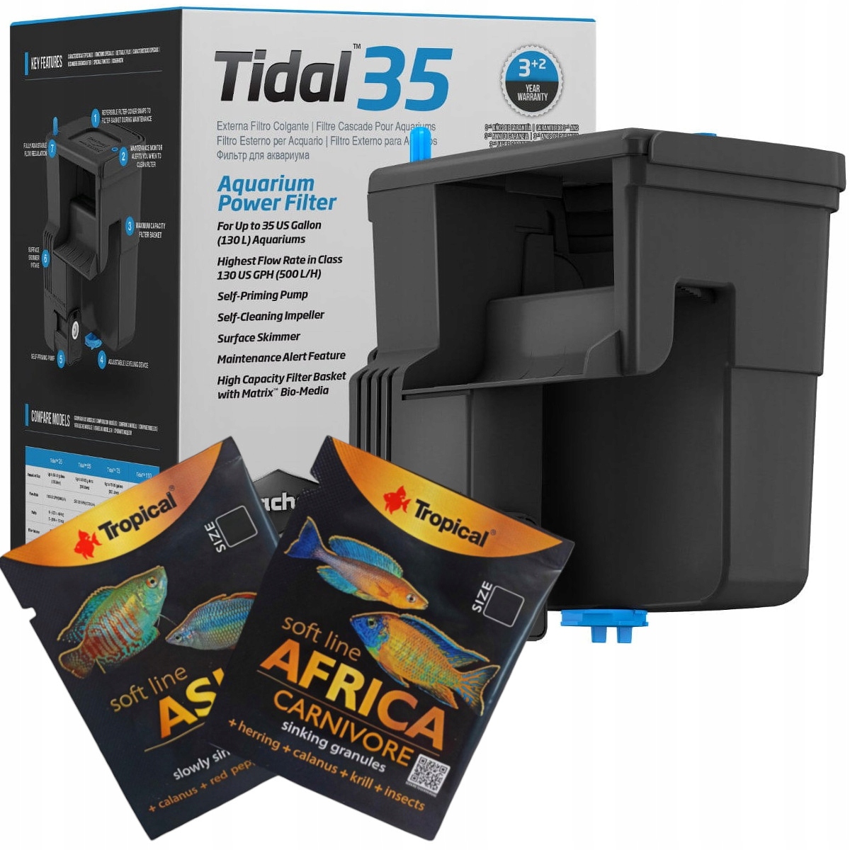 Seachem Tidal 35 Filtr Kaskadowy Do Akwarium 130L