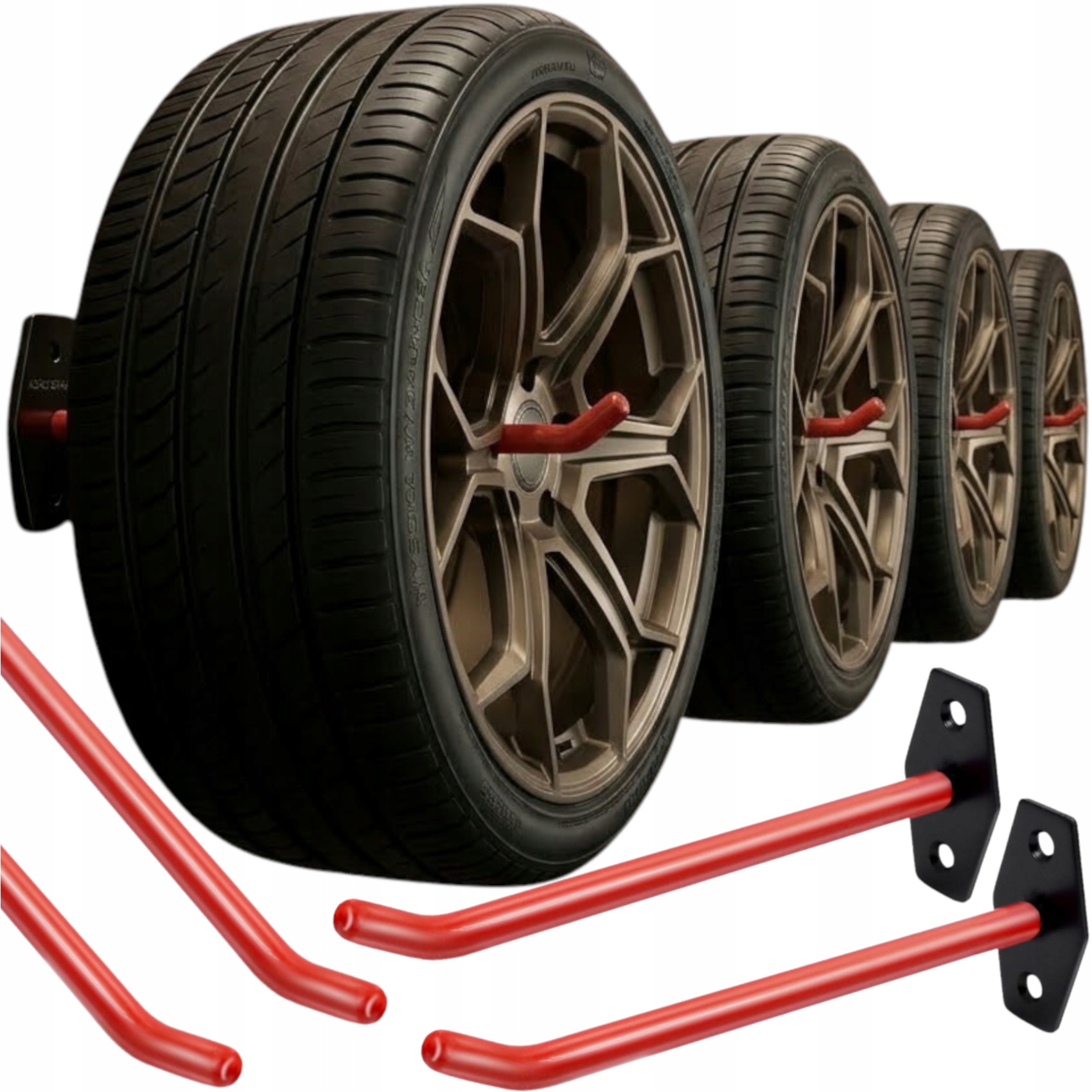 Wieszak Na Opony Samochodowe Z Felgami 170kg Udźwig 4szt Na Ściane