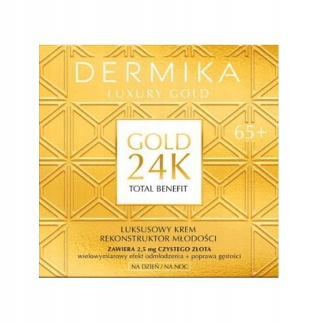 Dermika Luxusní Zlatý 24K Krém, Luxusní Rekonstruktor Mládí 65+ 50 ML