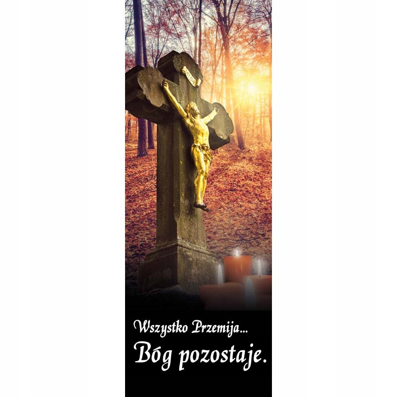 Náboženský banner na Všech svatých – důstojná liturgická vazba 74 x 200 cm