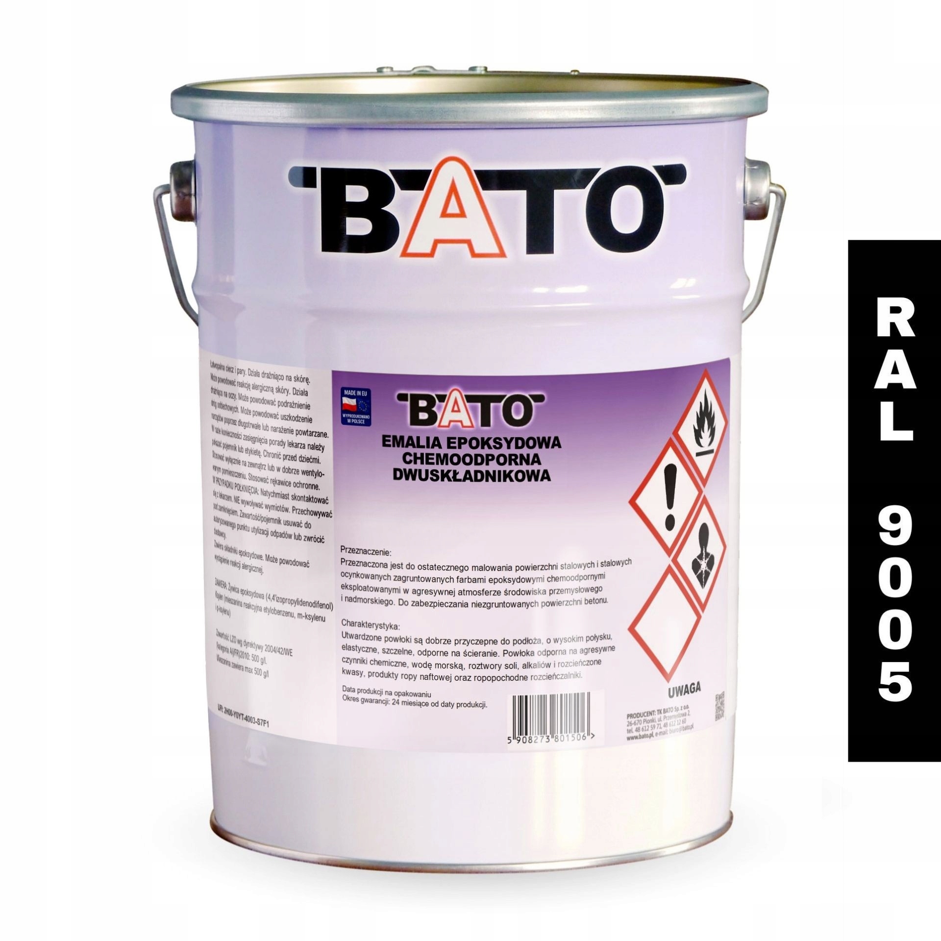 Epoxidová Dvousložková Barva Černá 9 L Bato