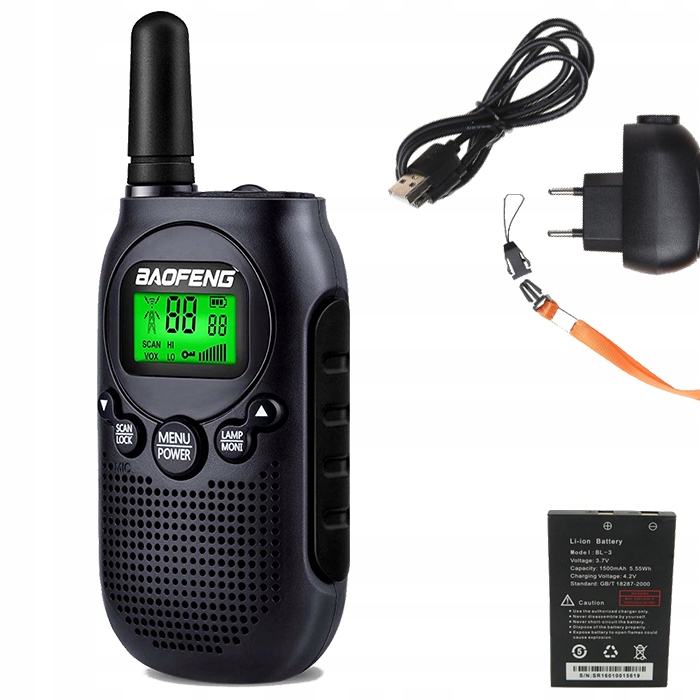 KRÓTKOFALÓWKA 2x WALKIE TALKIE BAOFENG BF-T6 PMR RADIOTELEFON DUŻY ZASIĘG Stan opakowania oryginalne