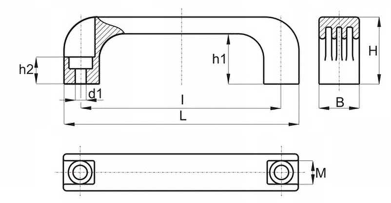 UCHWYT PRZEMYSŁOWY PRZELOTOWY PAŁĄKOWY 140/120/8,5 Marka Backer