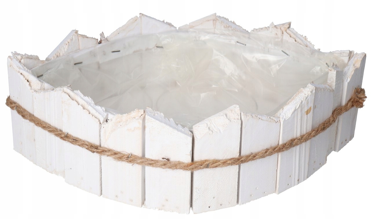 DONICZKA OSŁONKA DREWNIANA BIAŁA DUŻA KORYTKO